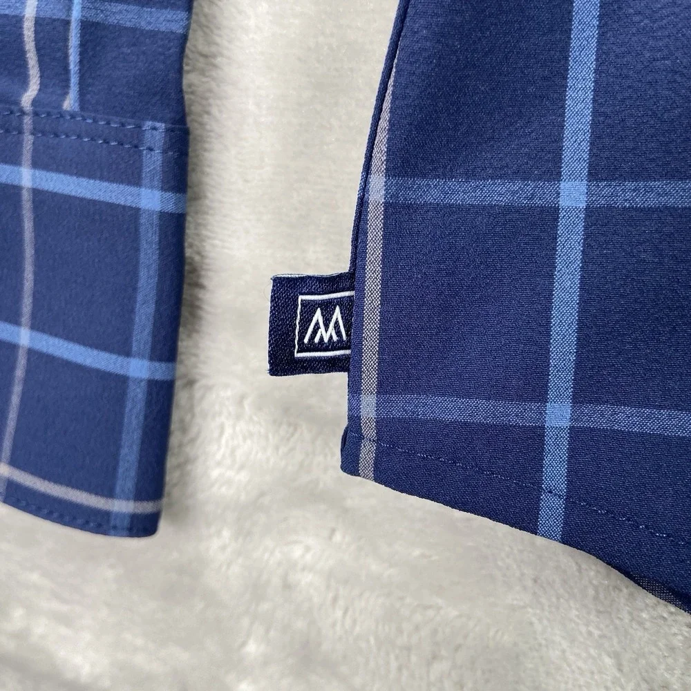 Mizzen + Main Shirt Mens Small Button Up No Tuck Trim Fit Leeward Performance